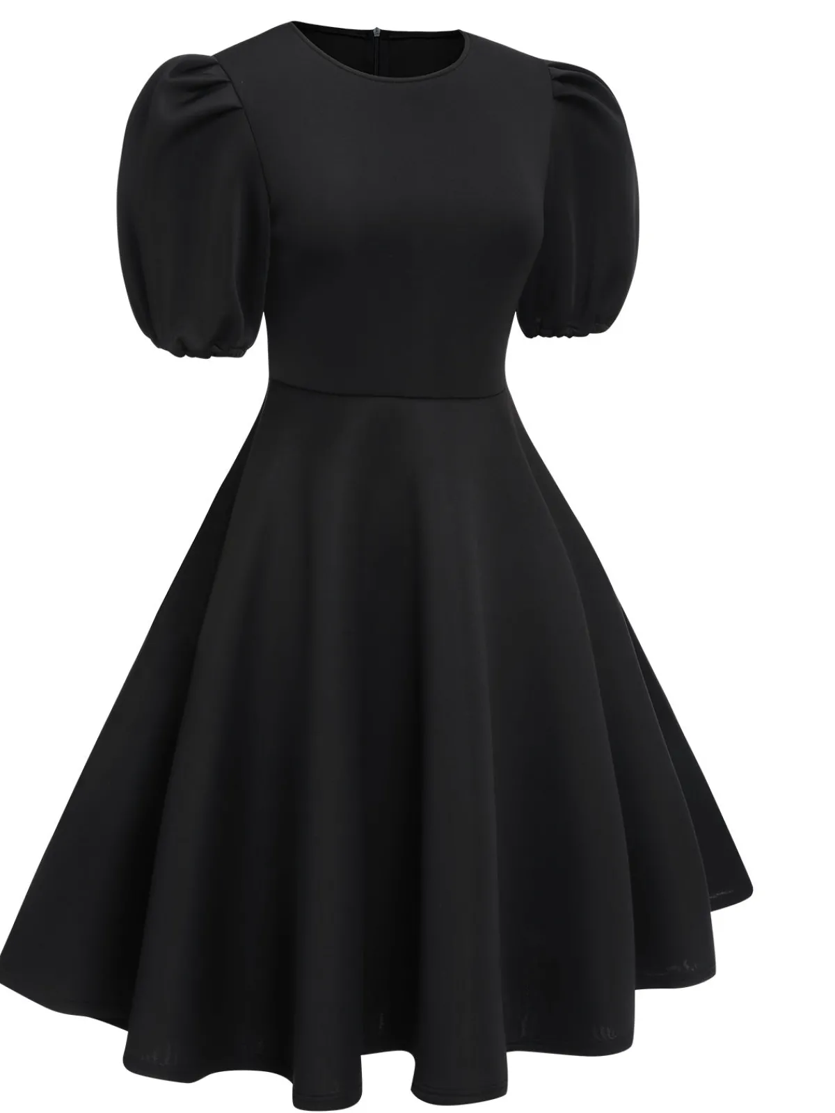 Hot Retro Stage 1950s Round Neck Puff Sleeve A-Line Dress