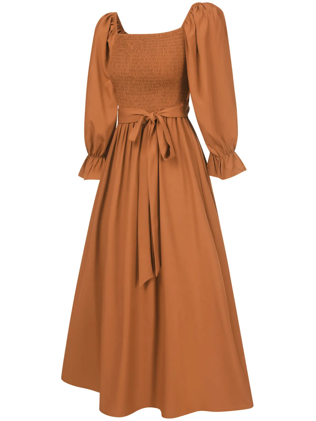 New Retro Stage 1940s Ruffle Wrap Reversible Puff Sleeve Dress