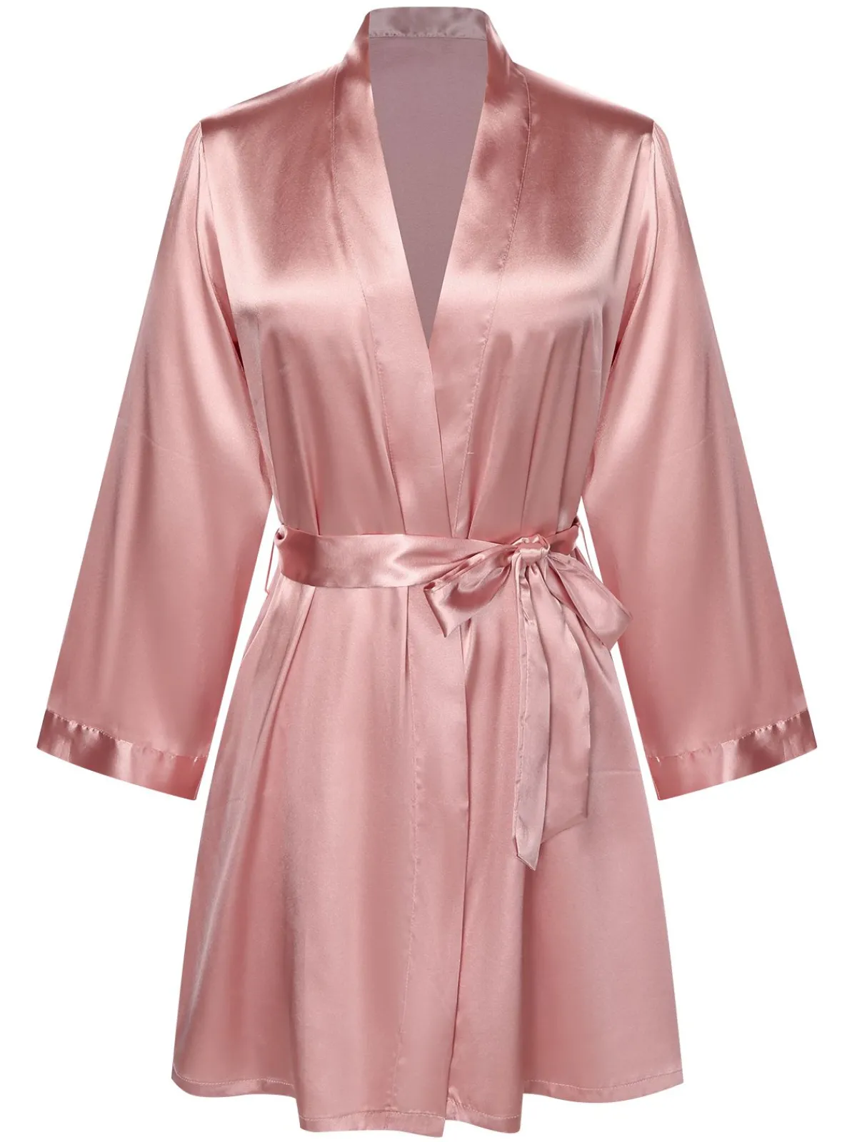 Best Retro Stage 1970s Satin Solid Belted Robes