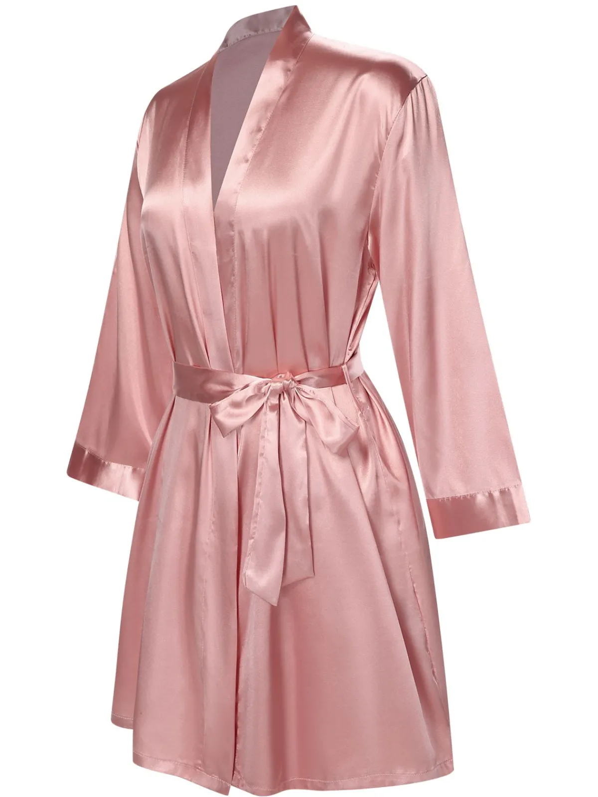 Best Retro Stage 1970s Satin Solid Belted Robes