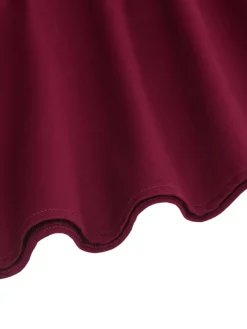 Discount Retro Stage 1950S Satin Solid Swing Dress Wine red