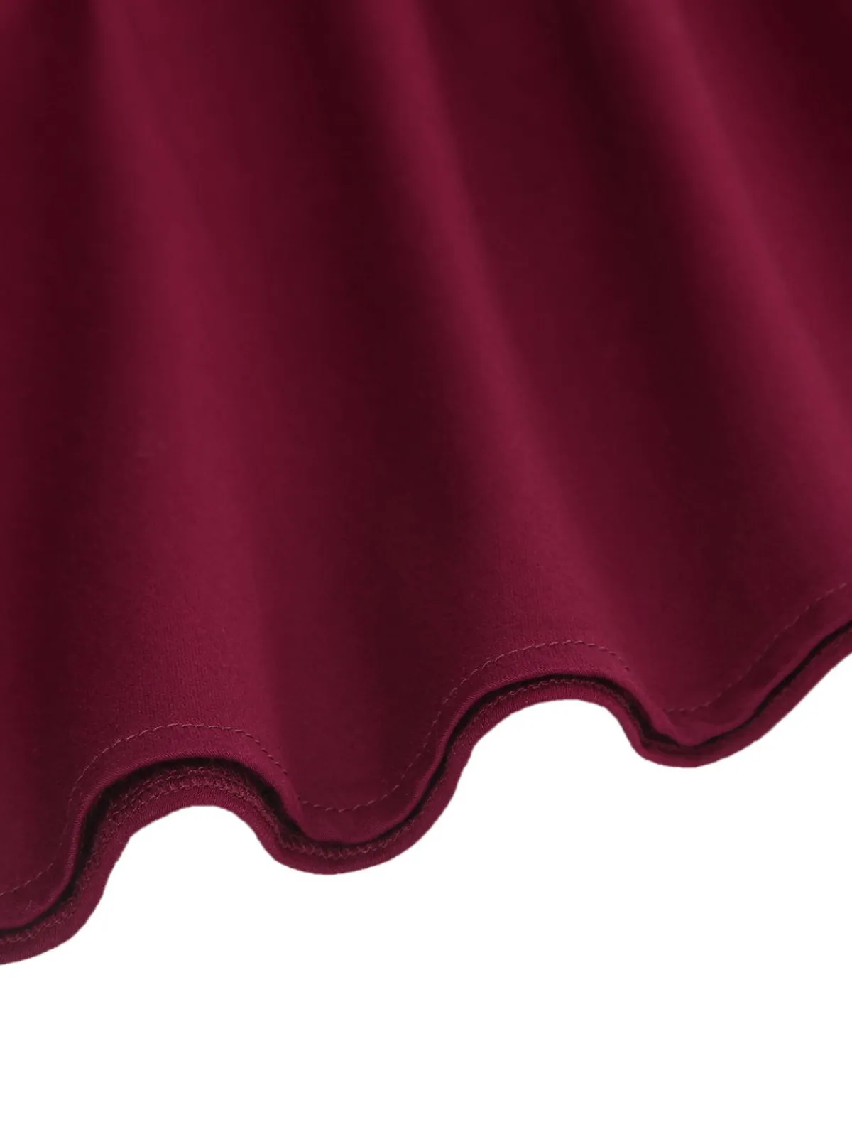 Discount Retro Stage 1950S Satin Solid Swing Dress Wine red