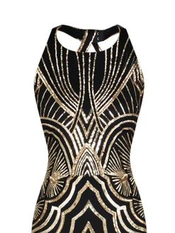 Outlet Retro Stage 1920s Sequin Backless Formal Dress