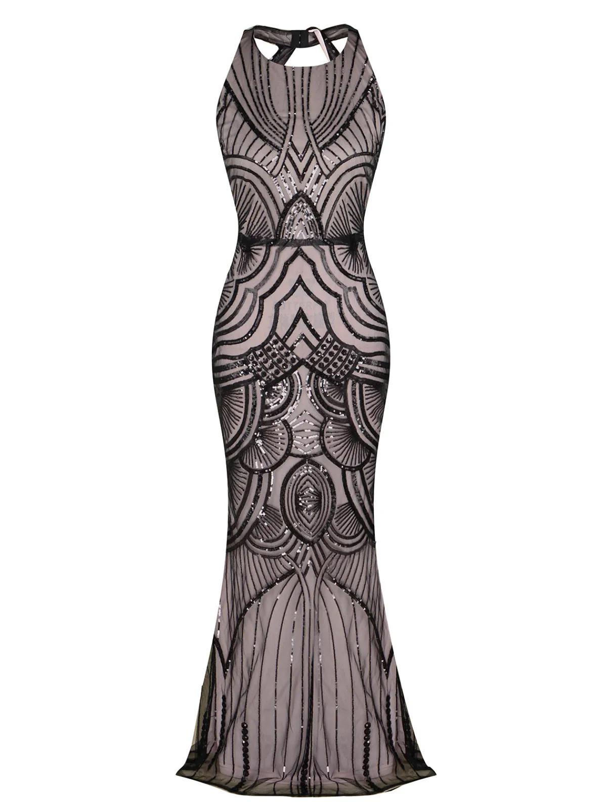 Outlet Retro Stage 1920s Sequin Backless Formal Dress