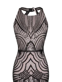 Outlet Retro Stage 1920s Sequin Backless Formal Dress