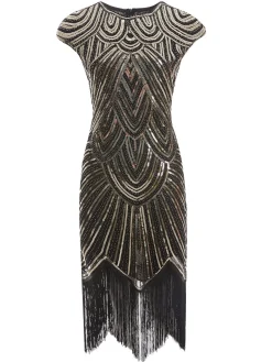 Fashion Retro Stage 1920s Sequin Beaded Fringed Dress
