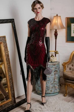 Fashion Retro Stage 1920s Sequin Beaded Fringed Dress