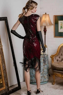 Fashion Retro Stage 1920s Sequin Beaded Fringed Dress