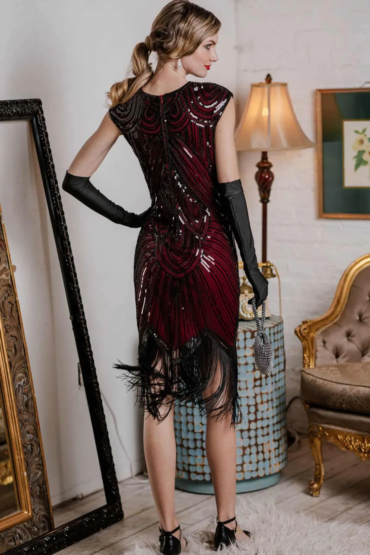 Fashion Retro Stage 1920s Sequin Beaded Fringed Dress