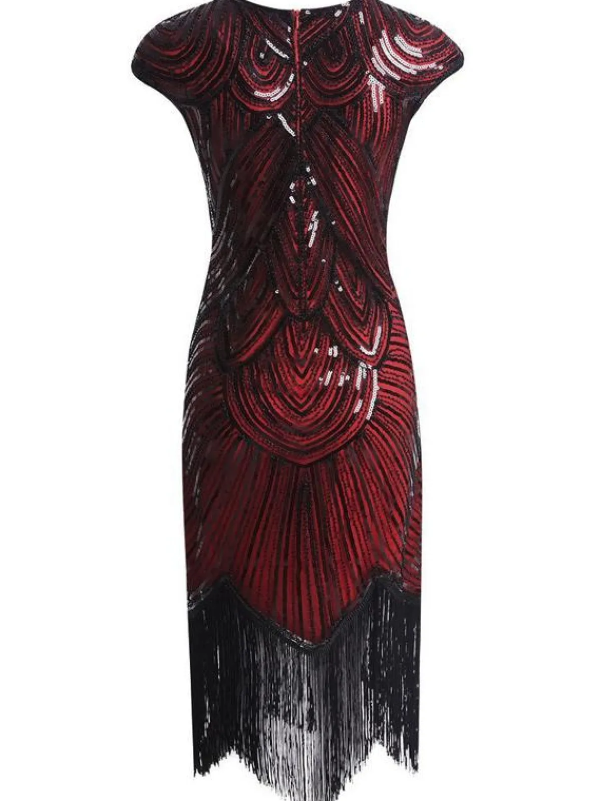 Fashion Retro Stage 1920s Sequin Beaded Fringed Dress