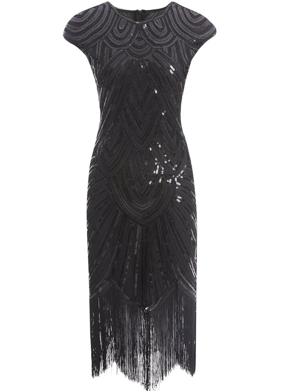 Discount Retro Stage 1920s Sequin Beaded Fringed Dress