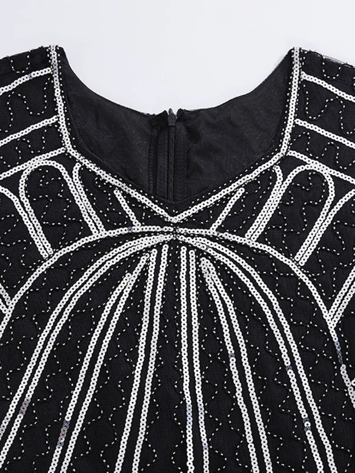 Discount Retro Stage 1920s Sequin Fringed Gatsby Dress Silver