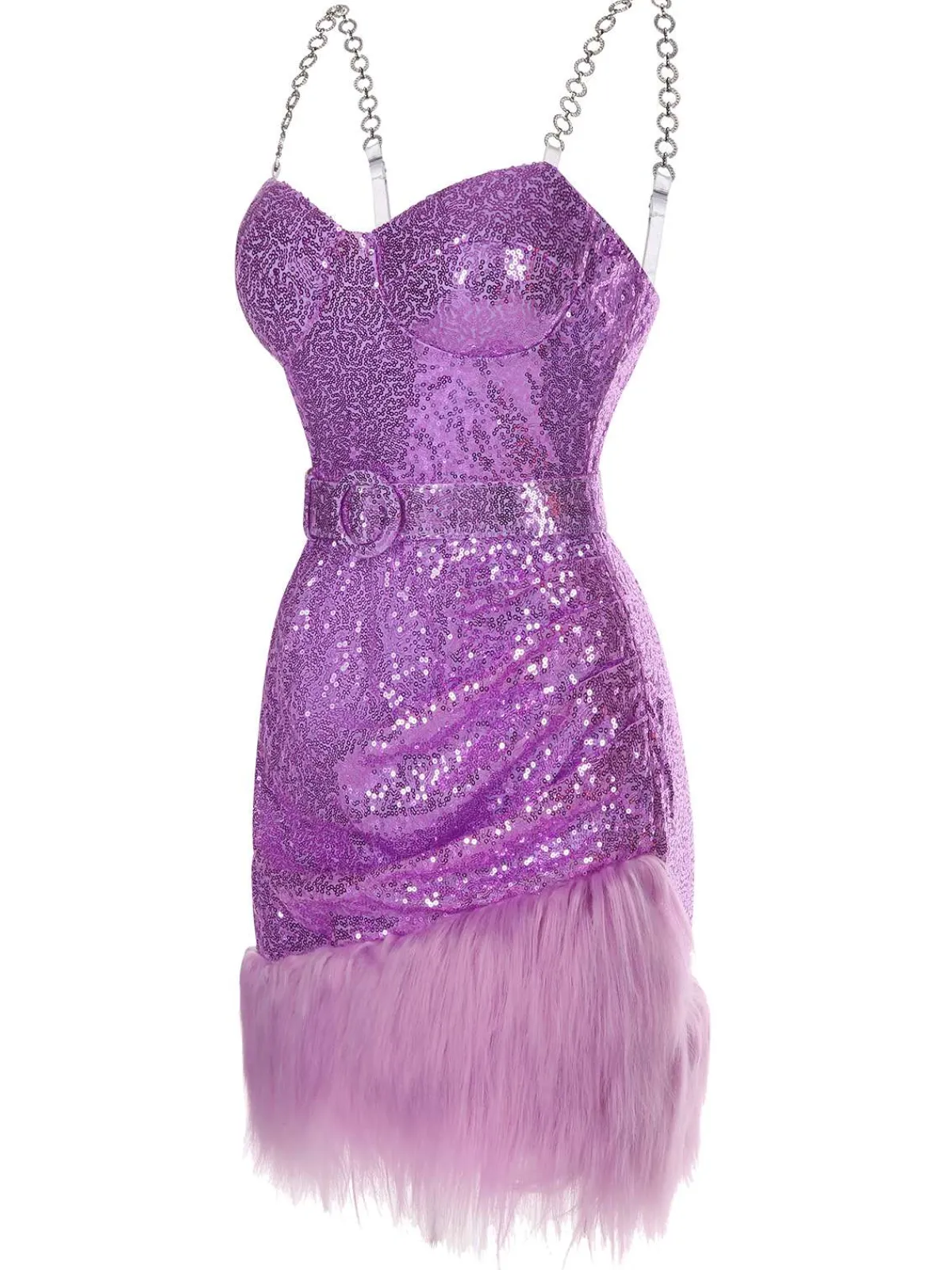 Outlet Retro Stage 1970s Sequined Feather Spaghetti Strap Dress