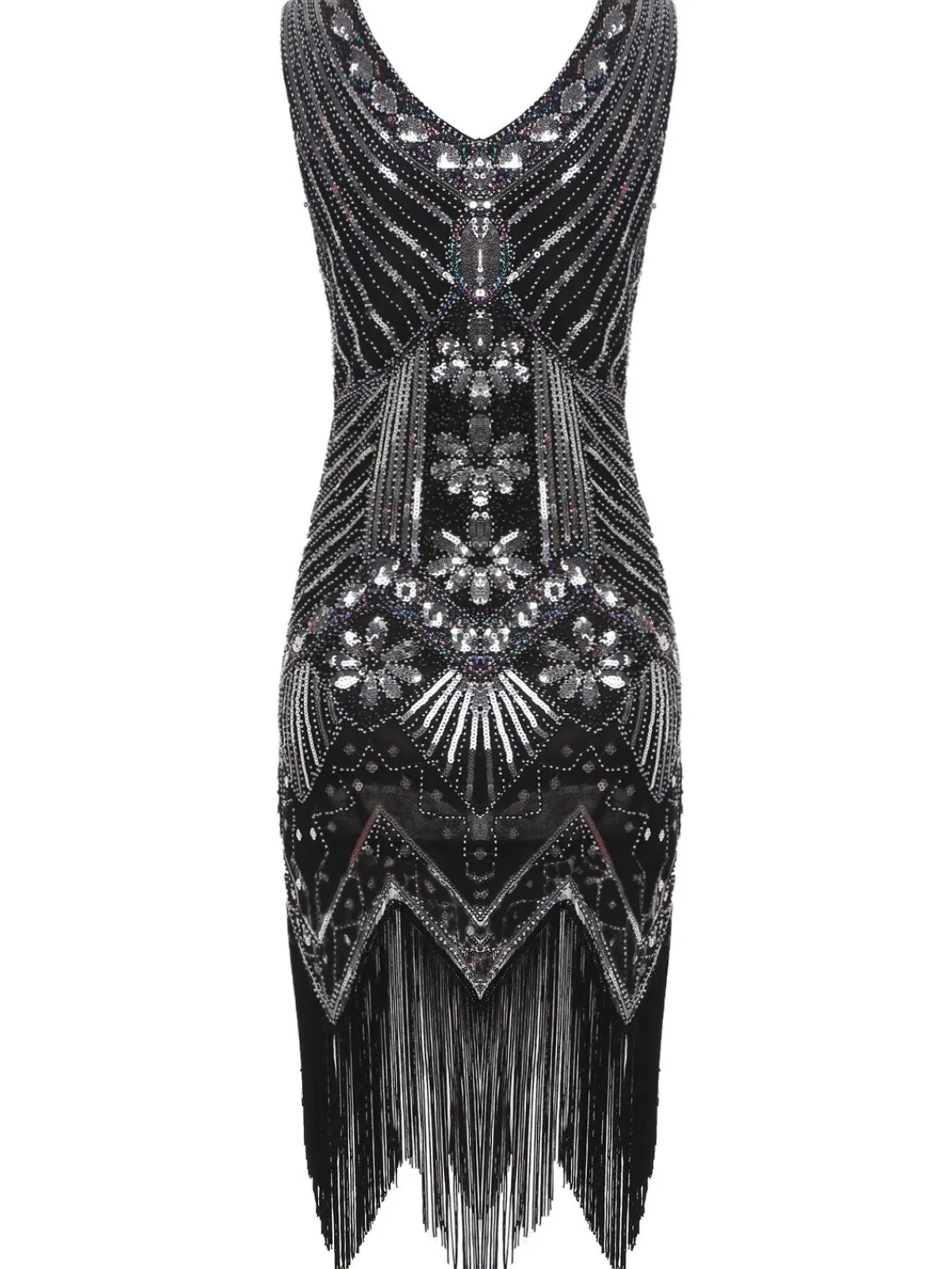 Sale Retro Stage 1920s Sequined Fringe Dress