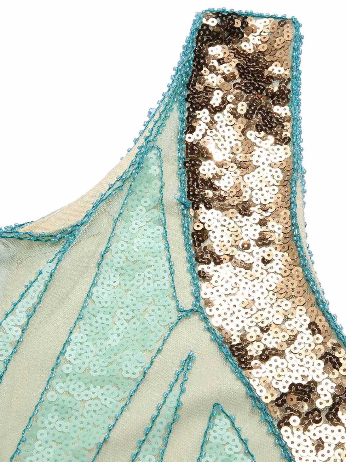 Sale Retro Stage 1920s Sequined Tassel V-Neck Dress