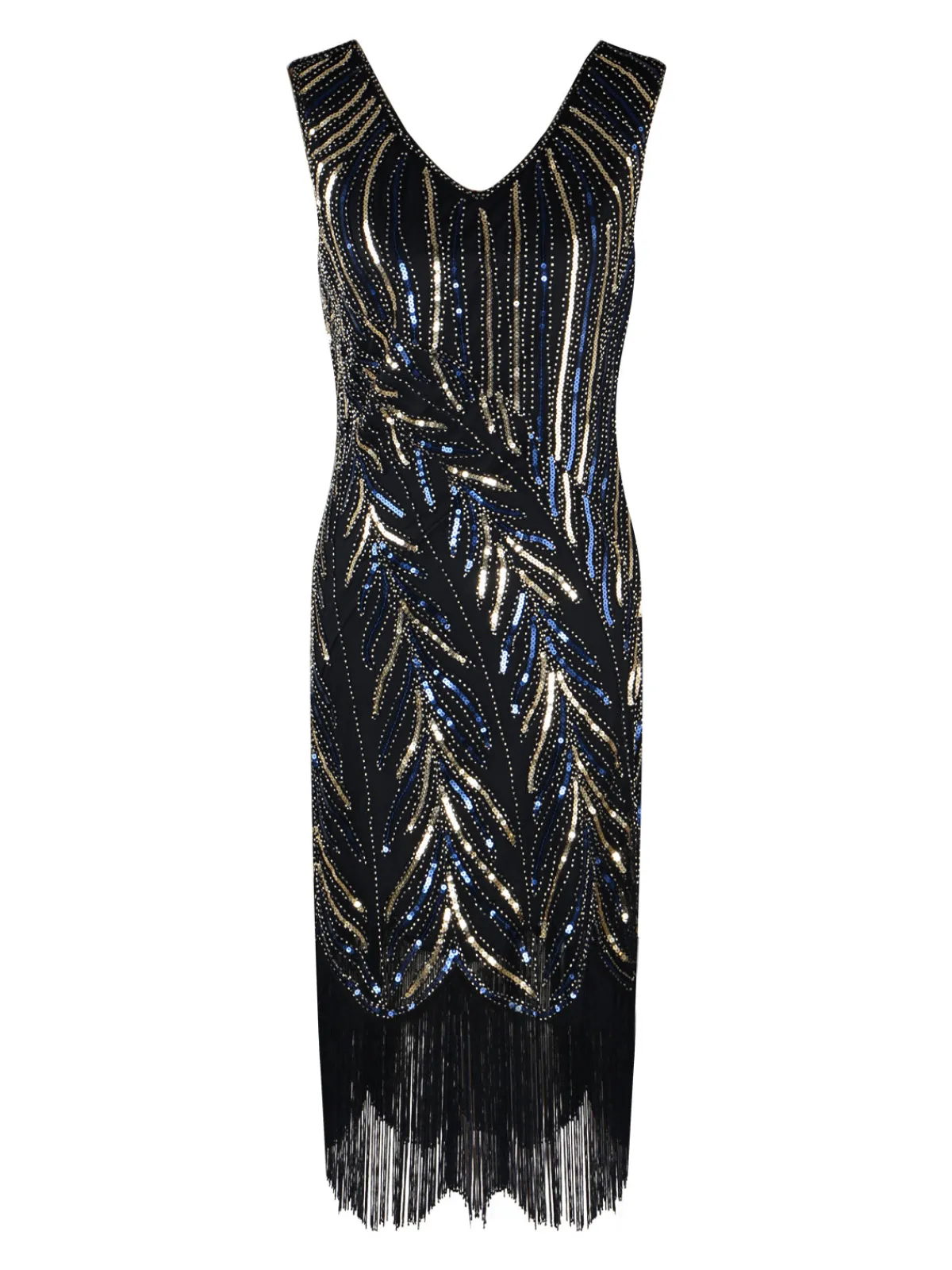 Clearance Retro Stage 1920s Sequined Tassels Flapper Dress