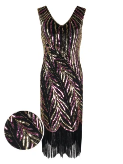 Clearance Retro Stage 1920s Sequined Tassels Flapper Dress