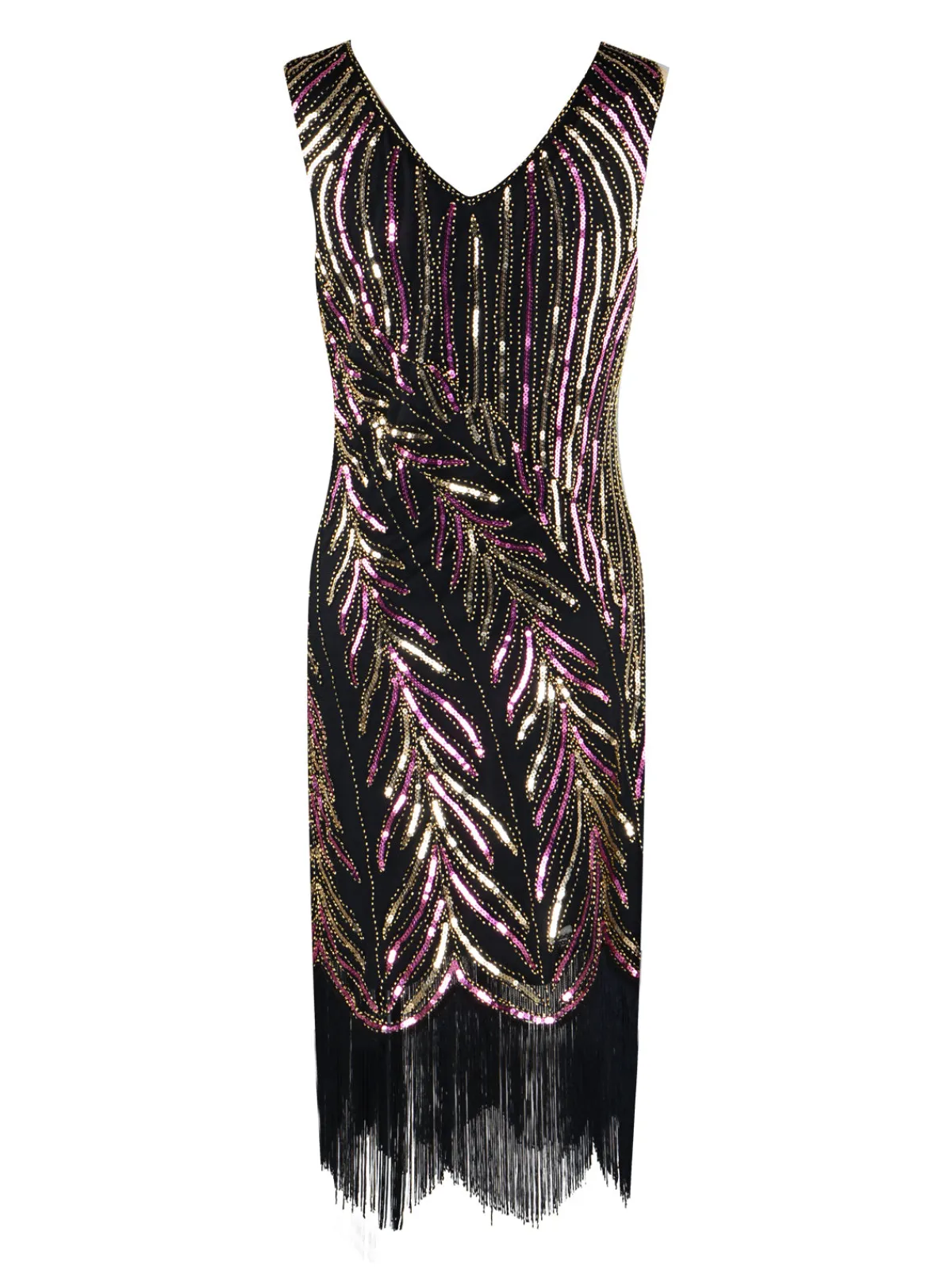 Clearance Retro Stage 1920s Sequined Tassels Flapper Dress