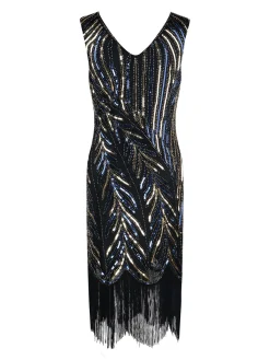 Clearance Retro Stage 1920s Sequined Tassels Flapper Dress