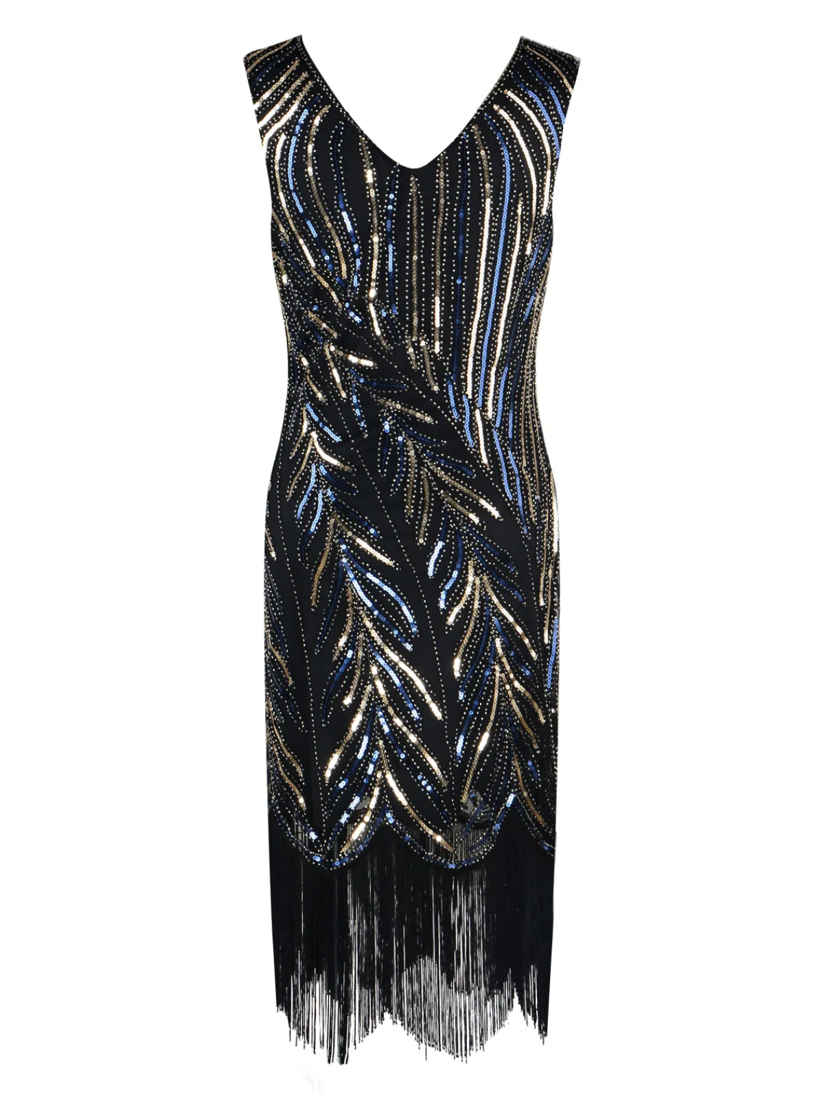Clearance Retro Stage 1920s Sequined Tassels Flapper Dress