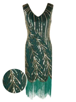 Clearance Retro Stage 1920s Sequined Tassels Flapper Dress