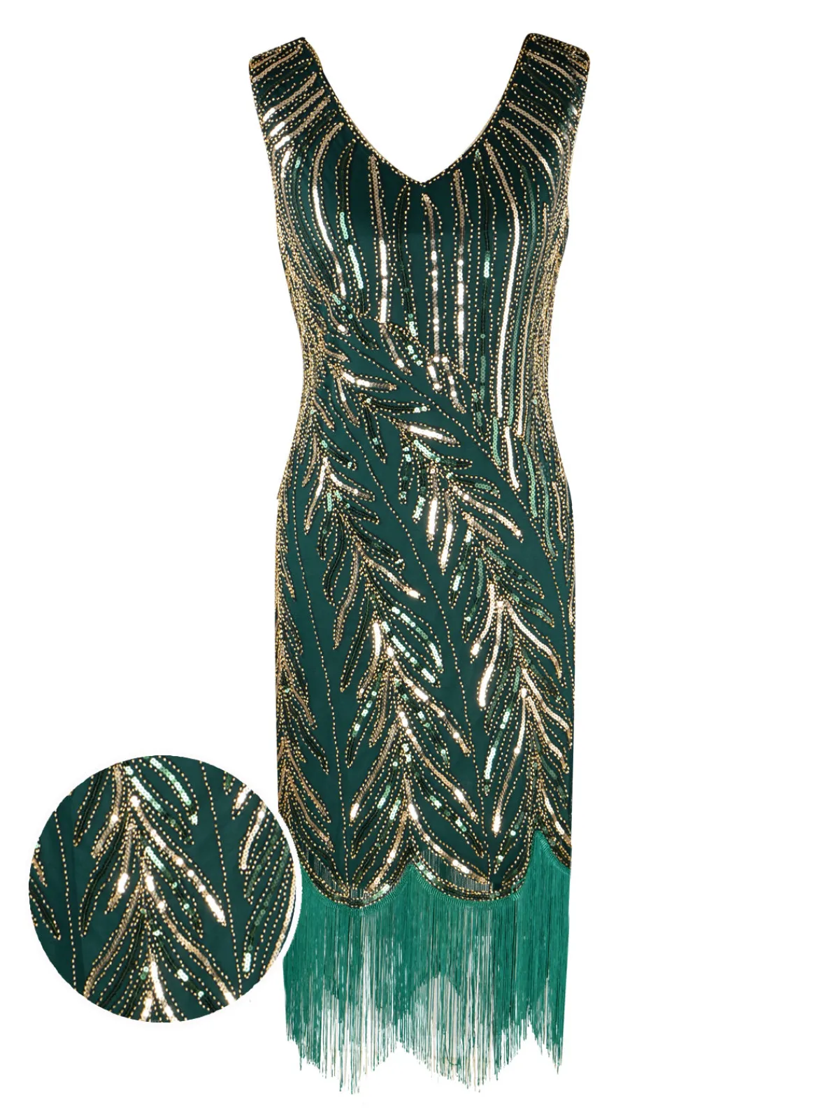 Clearance Retro Stage 1920s Sequined Tassels Flapper Dress