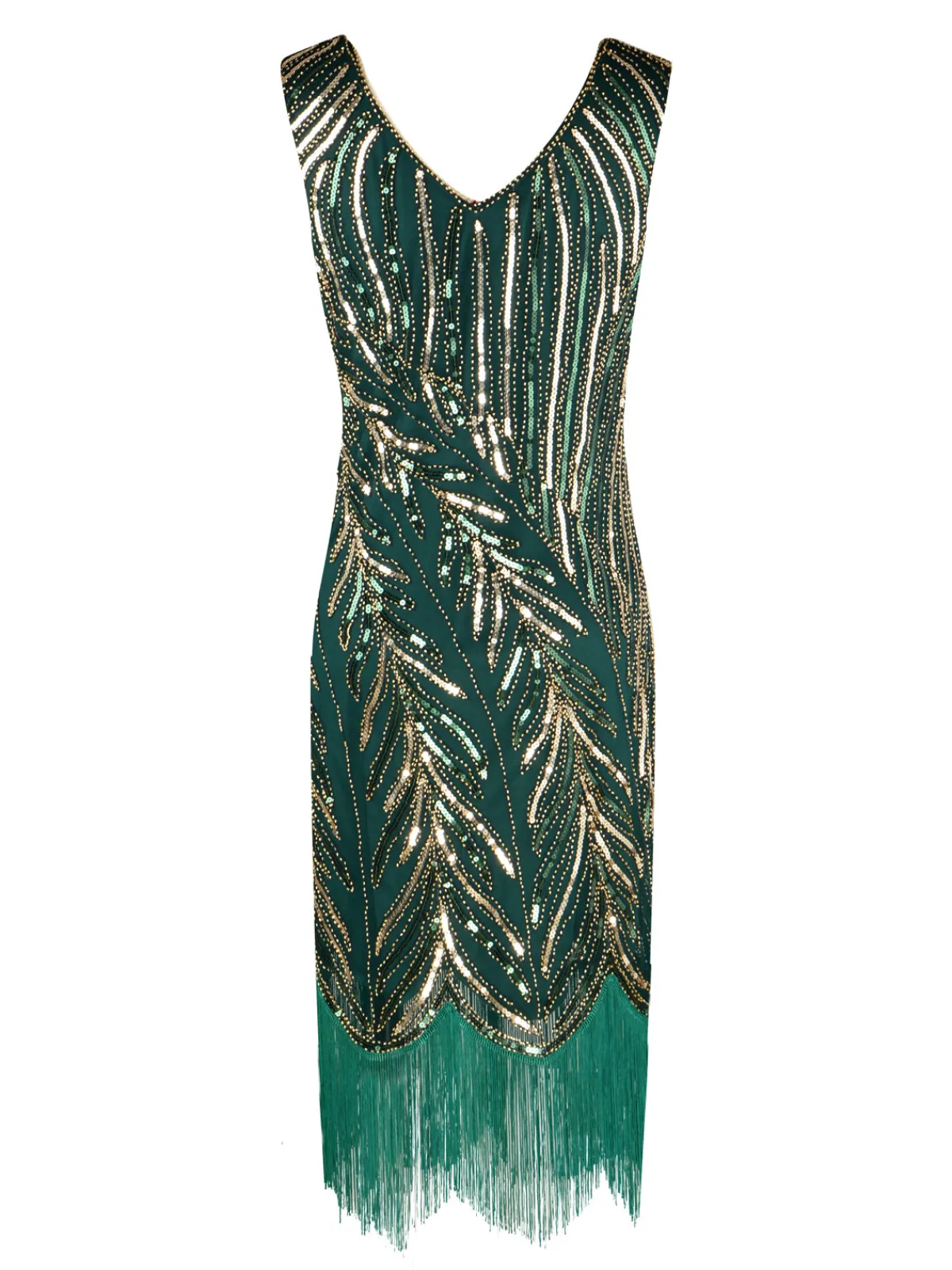 Clearance Retro Stage 1920s Sequined Tassels Flapper Dress