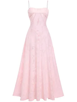 Clearance Retro Stage 1930s Sexy Sheer Floral Maxi Dress