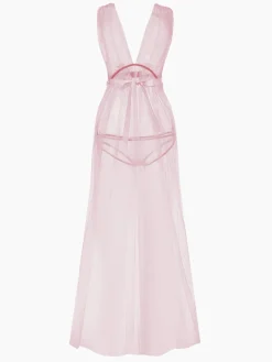 New Retro Stage 1970s Sheer Lace Mesh Nightgown