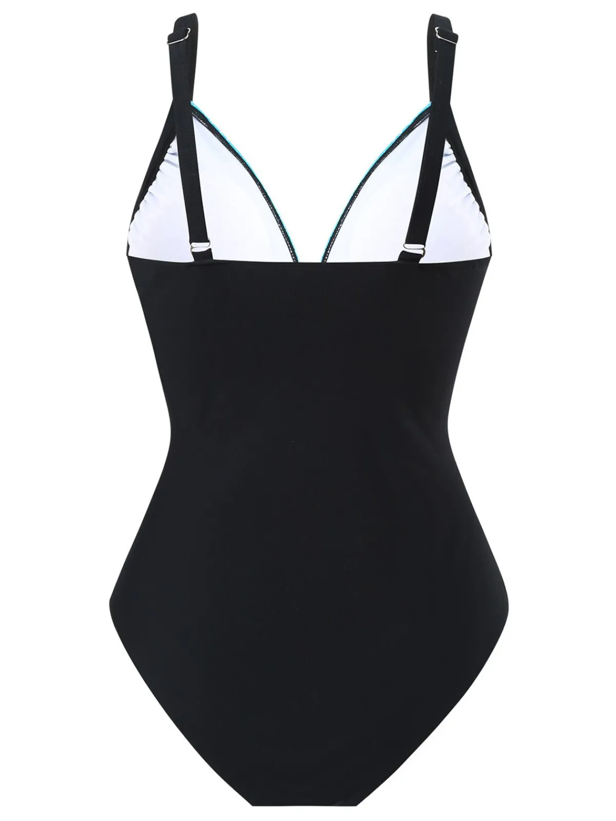 New Retro Stage 1960s Side-Laced V-Neck One-Piece Swimsuit