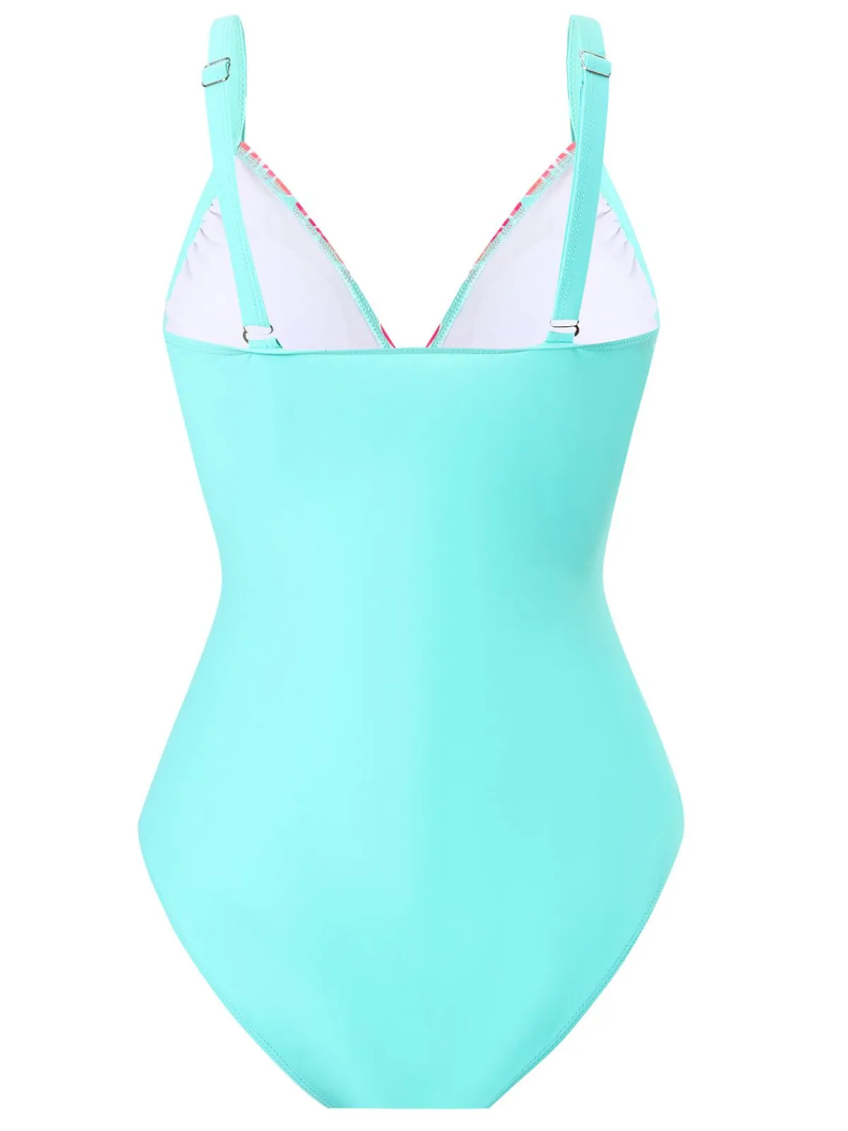New Retro Stage 1960s Side-Laced V-Neck One-Piece Swimsuit