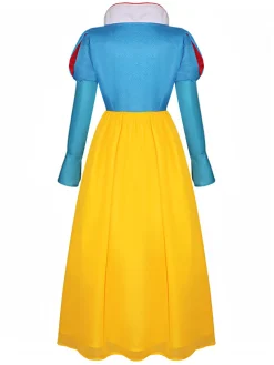 Fashion Retro Stage 1940s Snow White Style Mesh Patchwork Dress Yellow