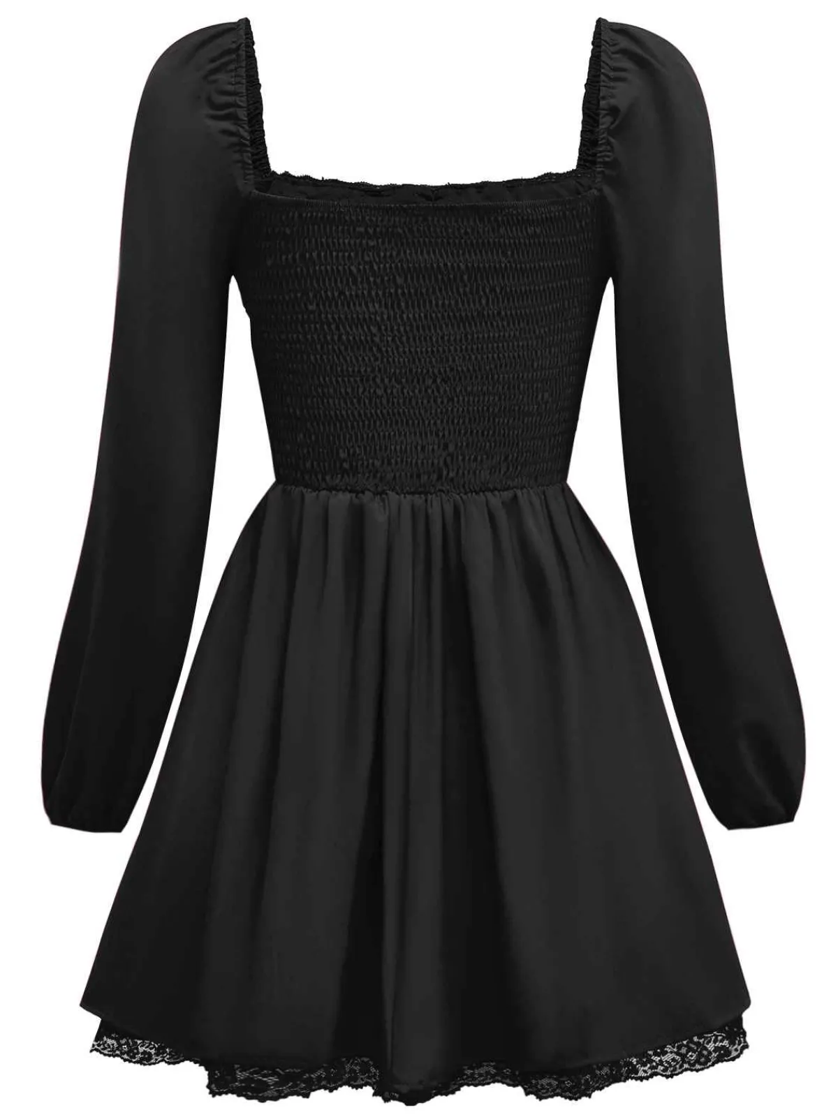 Sale Retro Stage 1950s Solid Bow Tie Lace Gothic Dress