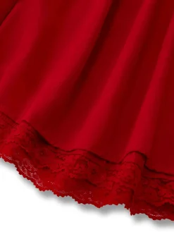 Sale Retro Stage 1950s Solid Bow Tie Lace Gothic Dress