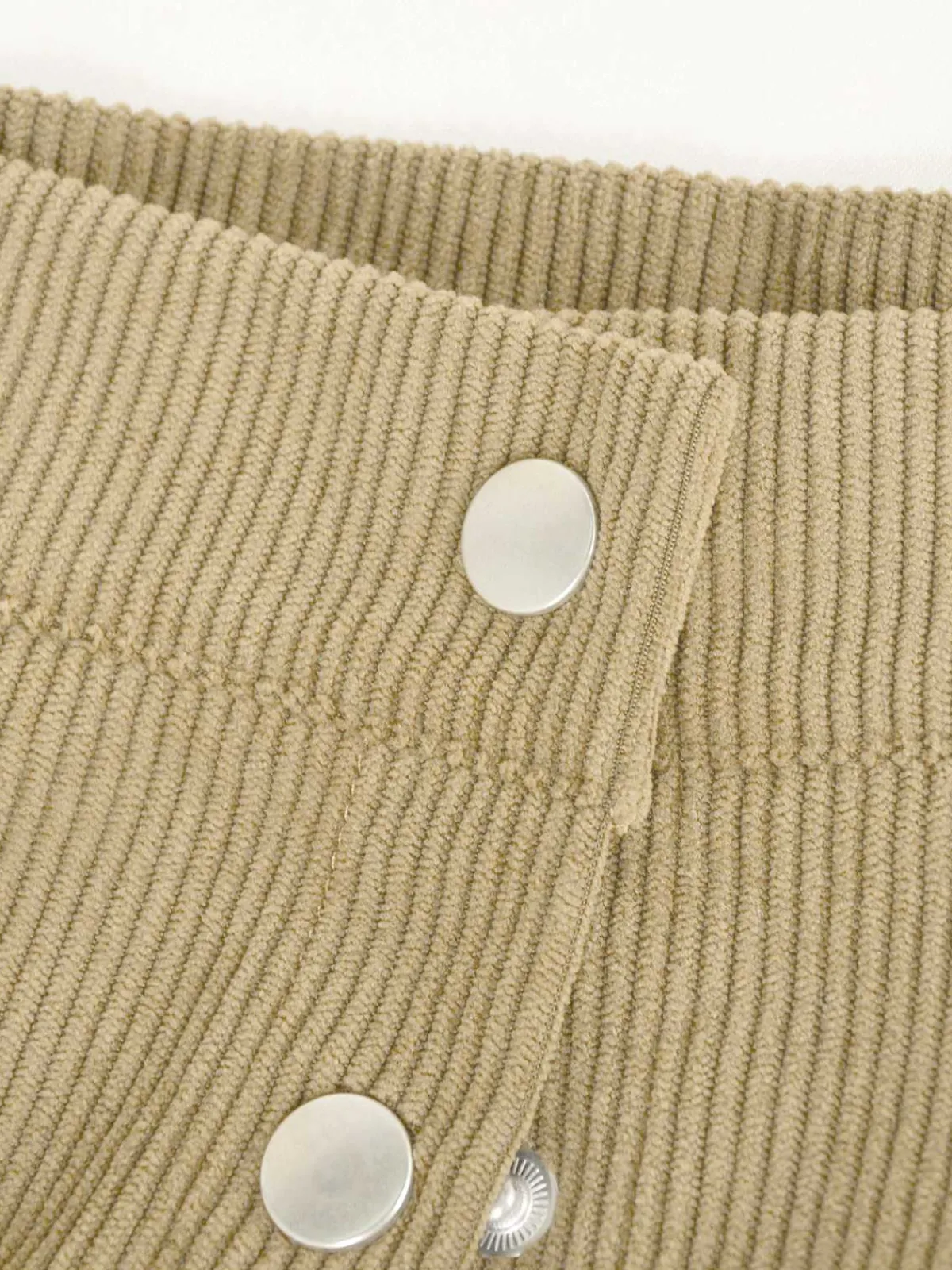 New Retro Stage 1930s Solid Buttoned Corduroy A-Line Skirt