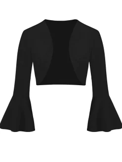 Fashion Retro Stage 1950s Solid Christmas Trumpet Sleeved Jacket