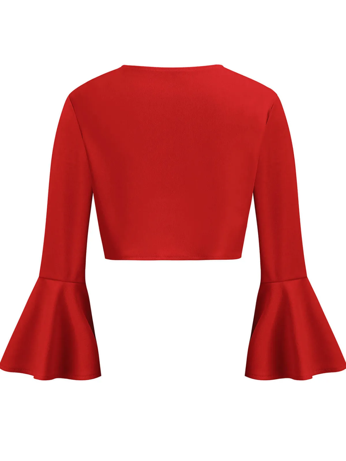 Fashion Retro Stage 1950s Solid Christmas Trumpet Sleeved Jacket