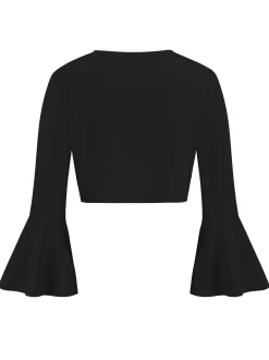 Fashion Retro Stage 1950s Solid Christmas Trumpet Sleeved Jacket