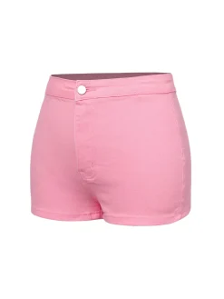 Sale Retro Stage 1960s Solid Colored Denim Shorts
