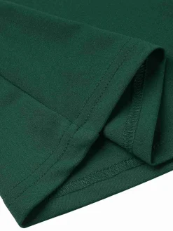 Online Retro Stage 1940s Solid Double Sleeves V-Neck Dress