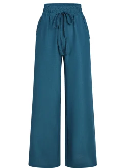 Clearance Retro Stage 1940s Solid Elastic Waist Loose Pants
