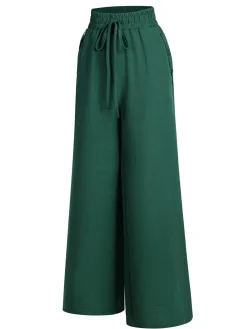 Clearance Retro Stage 1940s Solid Elastic Waist Loose Pants