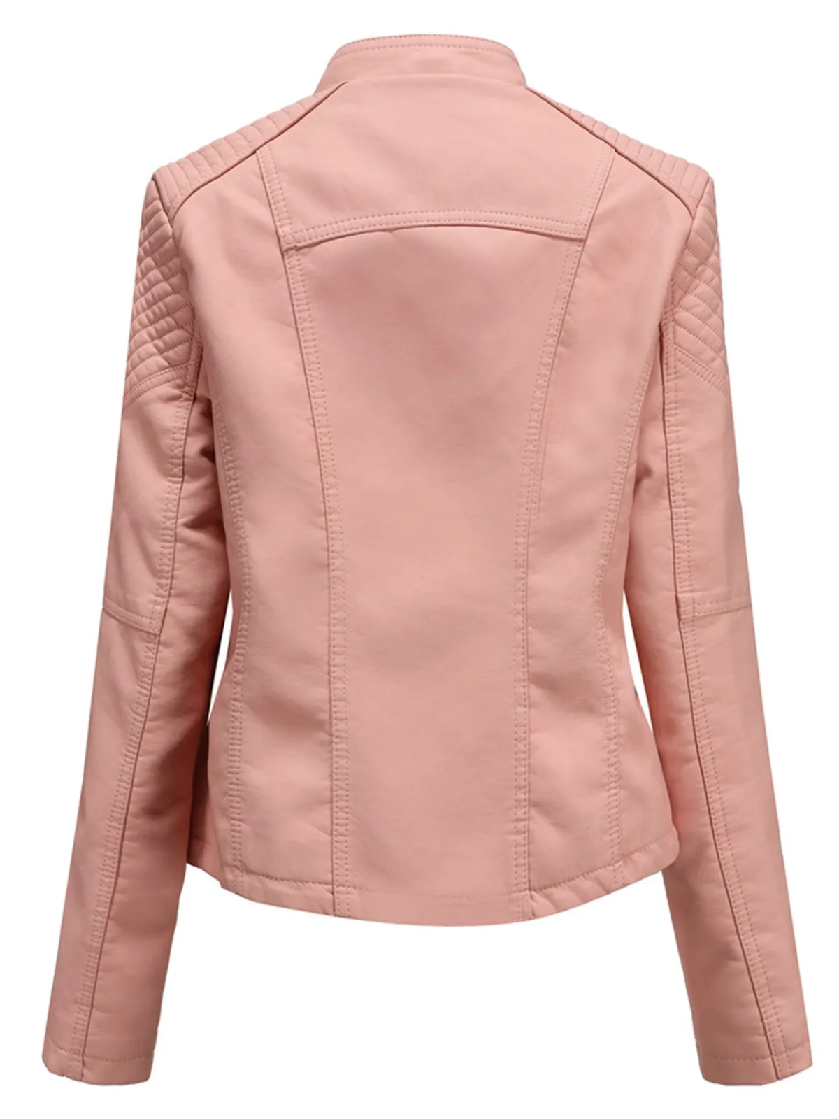 New Retro Stage 1960s Solid Faux Leather Motorcycle Jacket