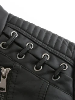 New Retro Stage 1960s Solid Faux Leather Motorcycle Jacket
