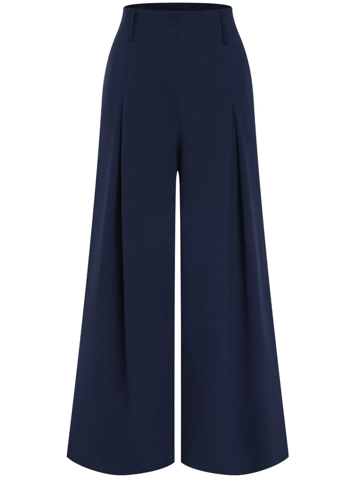 Fashion Retro Stage 1950s Solid Hight Waist Pleated Wideleg Pants