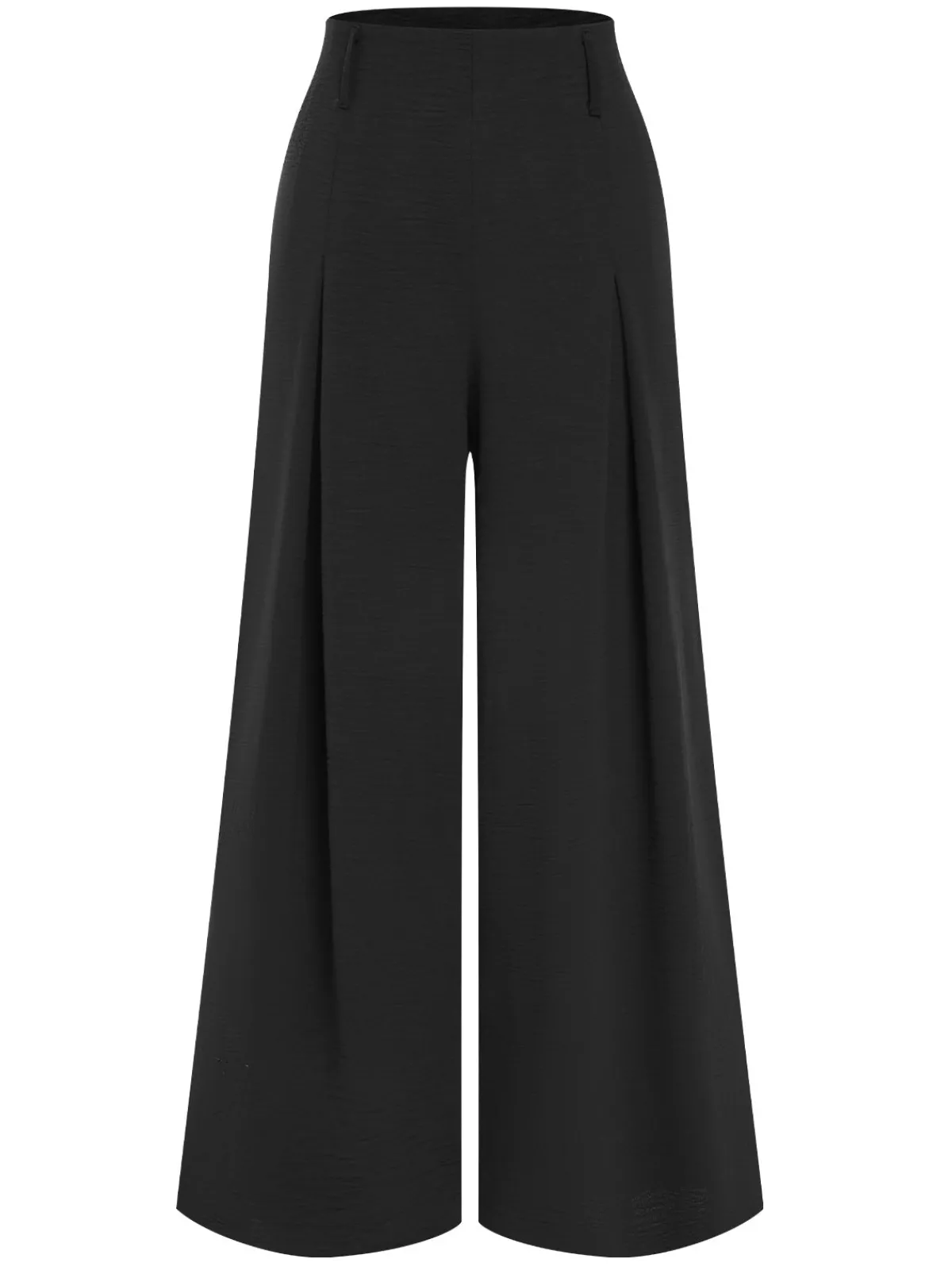 Fashion Retro Stage 1950s Solid Hight Waist Pleated Wideleg Pants