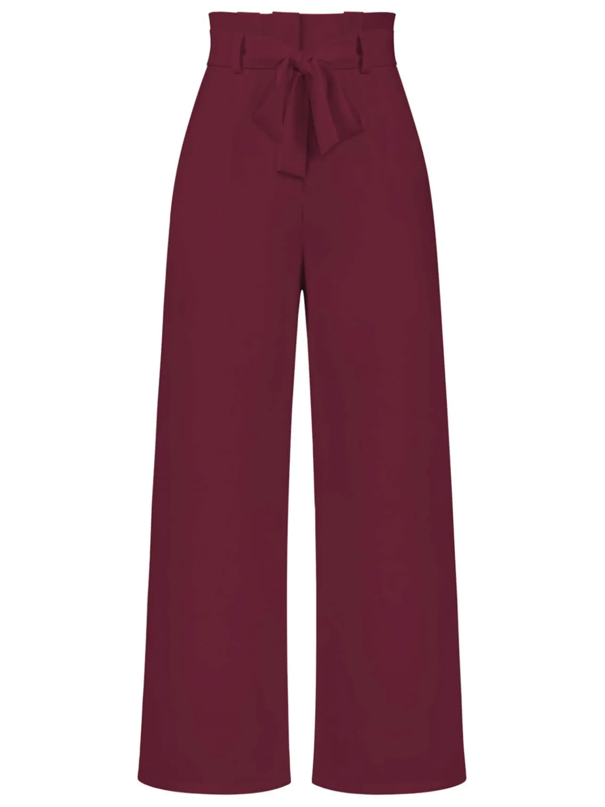 Outlet Retro Stage 1950s Solid Hight Waist Wideleg Pants