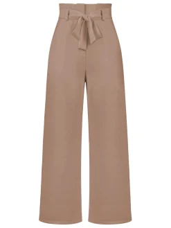 Outlet Retro Stage 1950s Solid Hight Waist Wideleg Pants