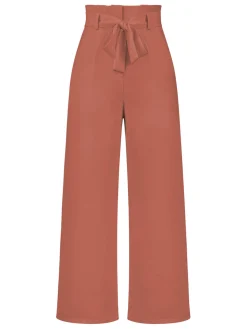 Outlet Retro Stage 1950s Solid Hight Waist Wideleg Pants