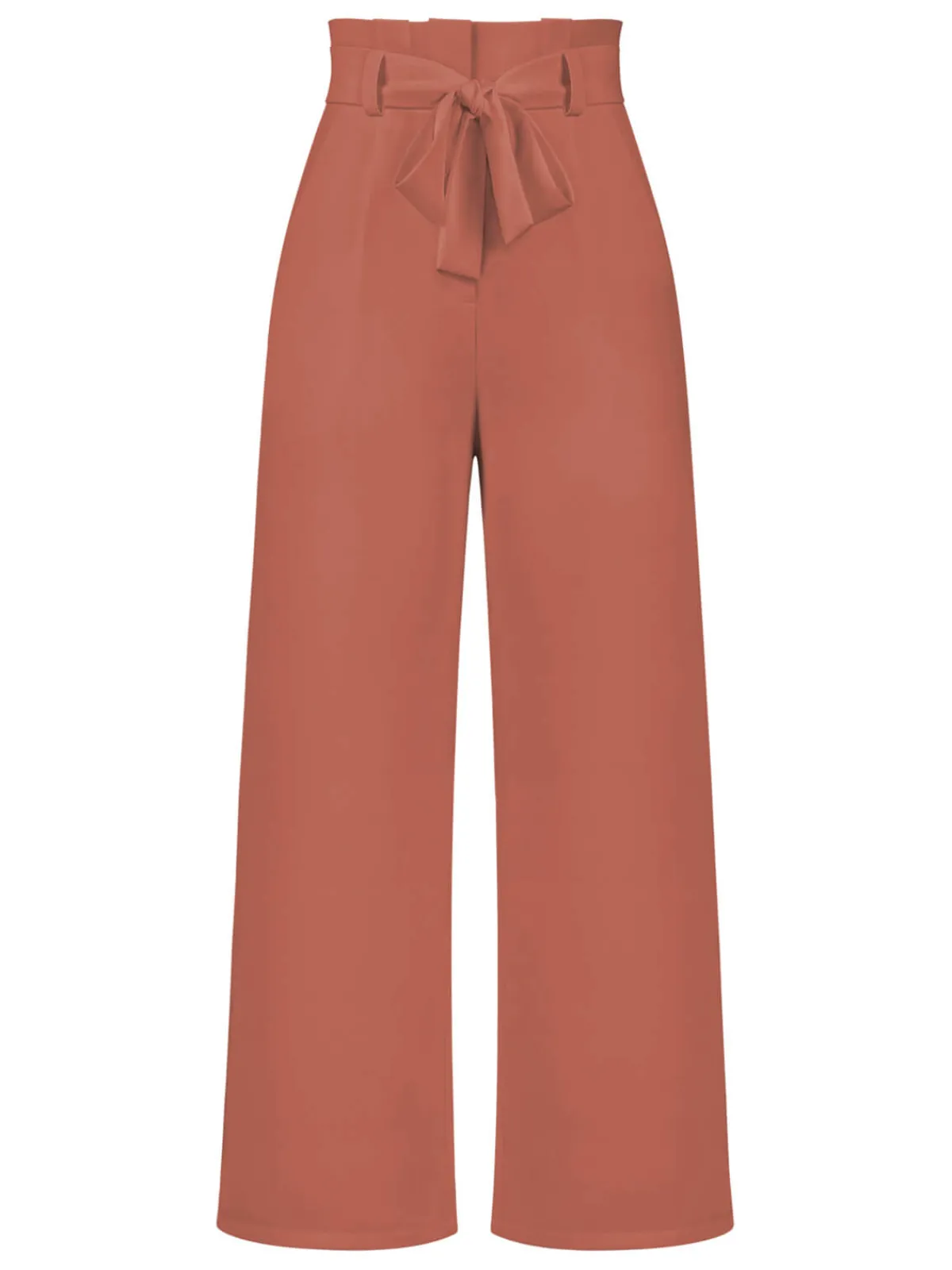 Outlet Retro Stage 1950s Solid Hight Waist Wideleg Pants